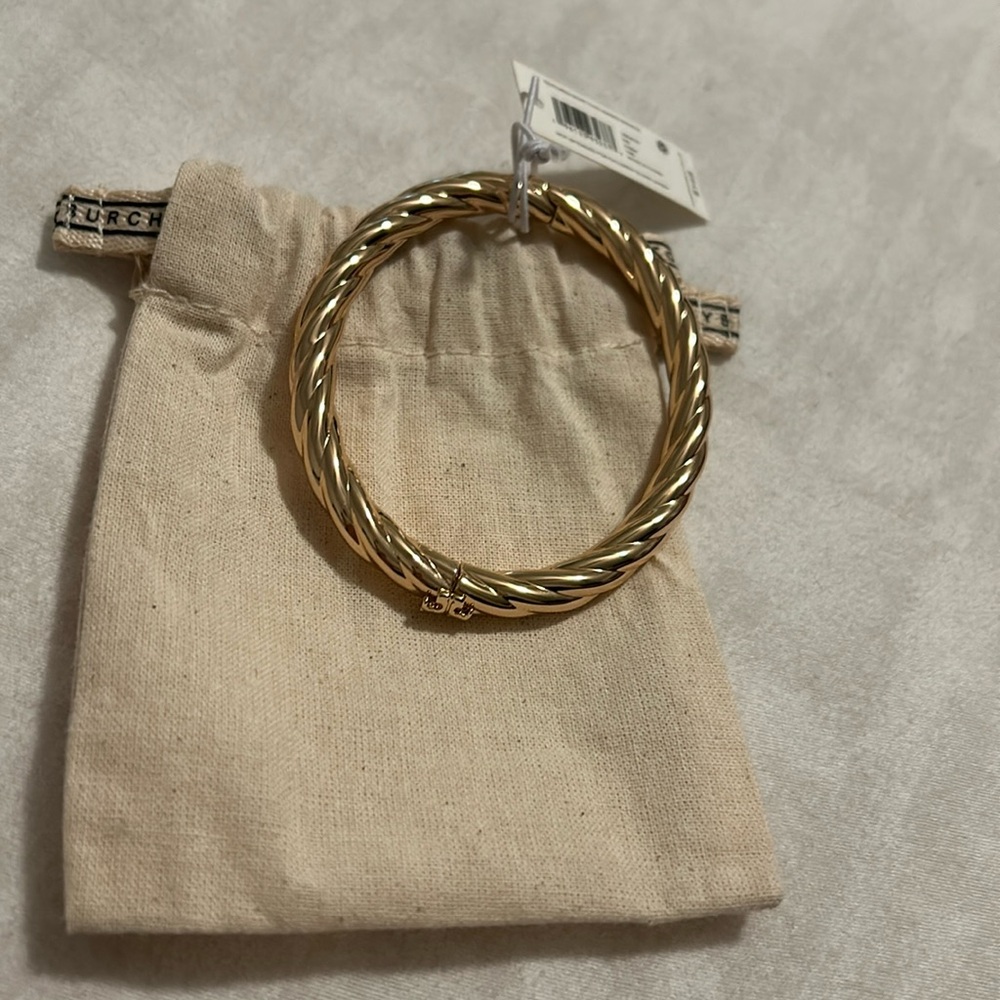 Tory Burch Gold Twisted Bangle Bracelet